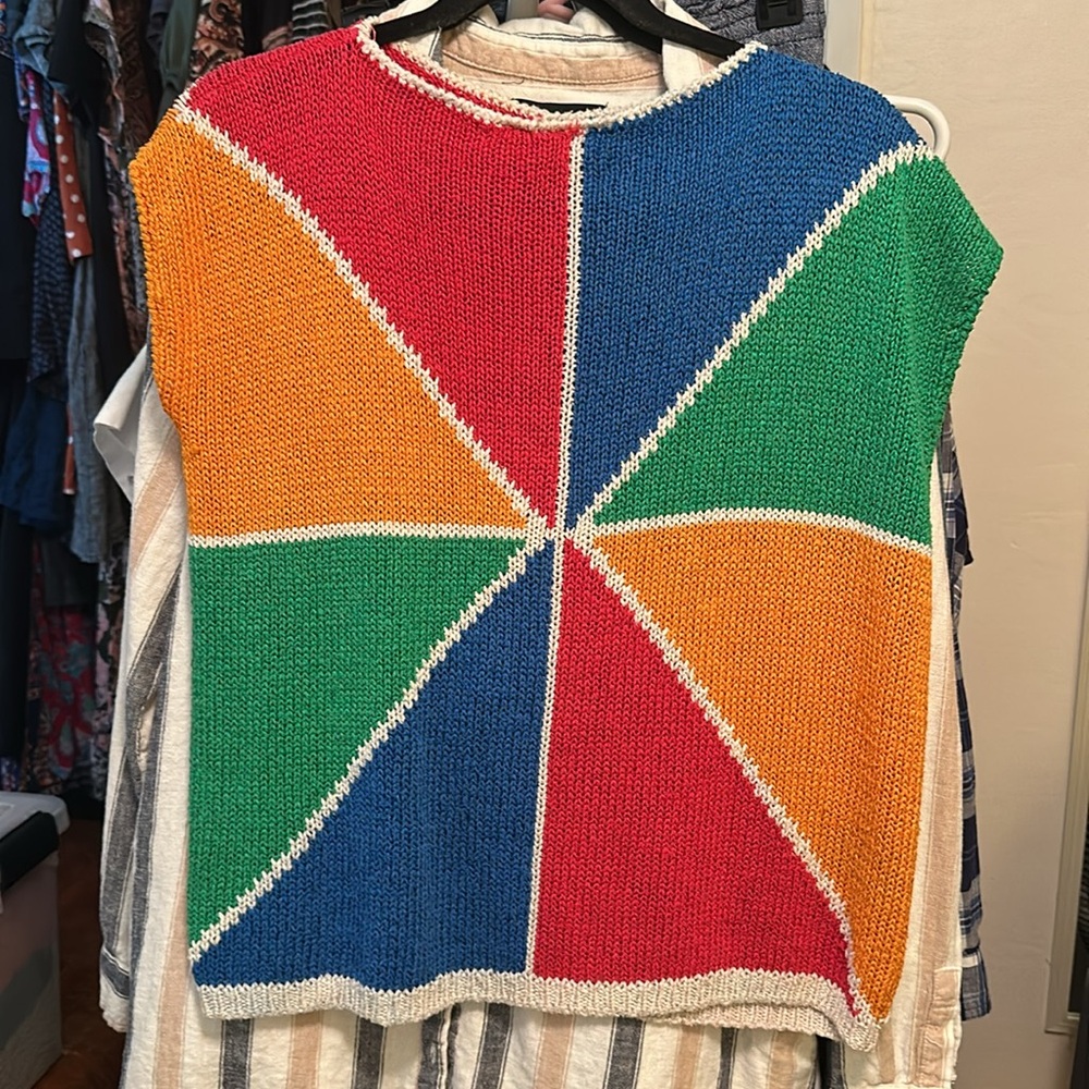 Liz Claiborne Vintage Colorful Sweater Silk blend Medium - Picture 2 of 8